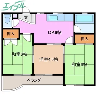 カーサバレンシアときわ【3階】の間取り