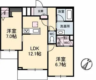 アベニール千鶴【1階】の間取り