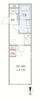Elua 日暮里【2階】の間取り