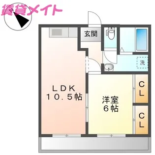 エスポアハイム【1階】の間取り