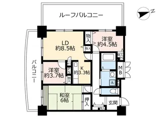 URサンクレア池下【26階】の間取り