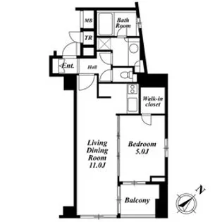 セントラルクリブ六本木1【11階】の間取り