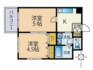 オブリセブン【4階】の間取り