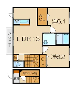 ワンウィルC棟【2階】の間取り