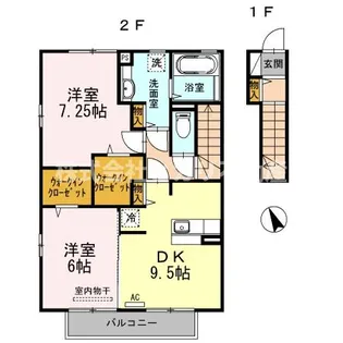 シオンヒルズII【2階】の間取り