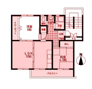 片倉台団地24号棟【5階】の間取り