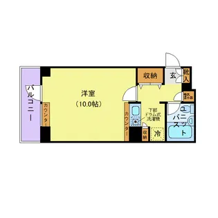メゾン・ド・ヴィレ日本橋中洲【8階】の間取り