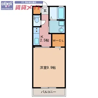 アンジュ津東【2階】の間取り