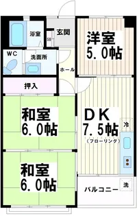 烏山南住宅2号棟【1階】の間取り