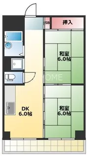 上垣第3ビル【8階】の間取り