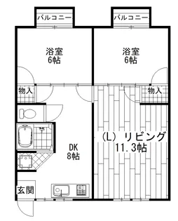 シティコスモ高田(大東町)【2階】の間取り