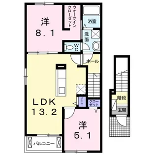 ウィステリアB【2階】の間取り