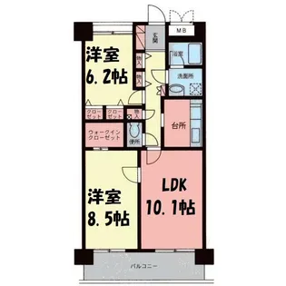 ビラ桜【6階】の間取り