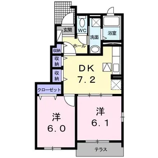 リバーサイド西浜A【1階】の間取り