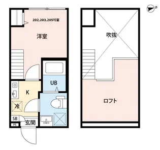 ハーモニーテラス東伊興【2階】の間取り