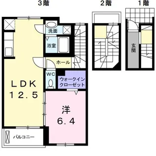 ウォーターラッド市川【3階】の間取り