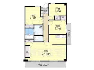 藤和守口ハイタウン【12階】の間取り