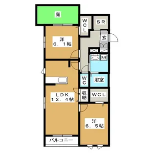 ヒルズコート【1階】の間取り