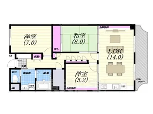 ローズハイツ芦屋【2階】の間取り