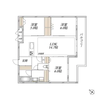 領家プライムコートII【3階】の間取り