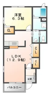 セントレアII【1階】の間取り