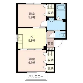 サニーヒルズB【2階】の間取り