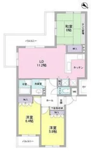 シティパル岳美【4階】の間取り