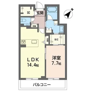 ウィズプラス浦和美園ウエストD棟【1階】の間取り