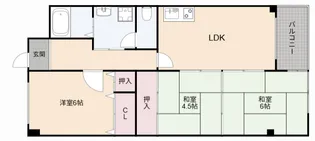 伸栄ハイツ【4階】の間取り