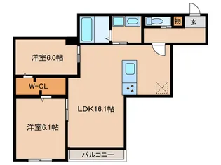 メゾンルボア大里【2階】の間取り