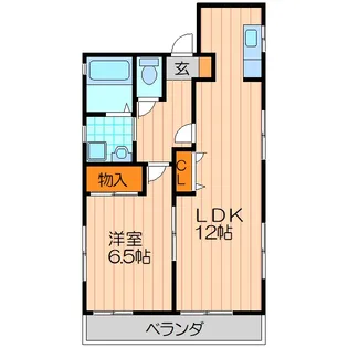 1LDKの間取り画像