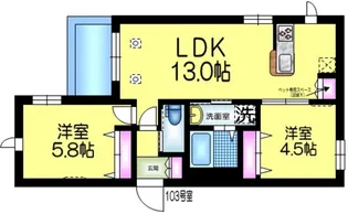 DOビル北栄へーベルメゾン【1階】の間取り