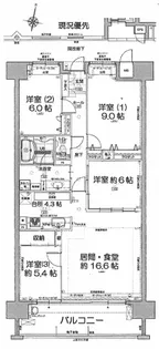 ポレスターブロードシティ文京町【15階】の間取り