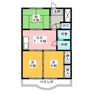 アーバンヒル竜美 B棟【3階】の間取り