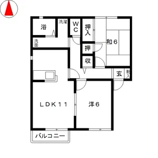 パレス和田ヶ崎B【1階】の間取り