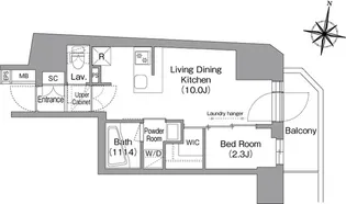 コンフォリア南品川【16階】の間取り