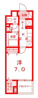 1Kの間取り画像