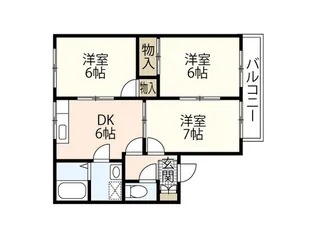 コスモハイツ三戸B【2階】の間取り