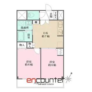 2DKの間取り画像