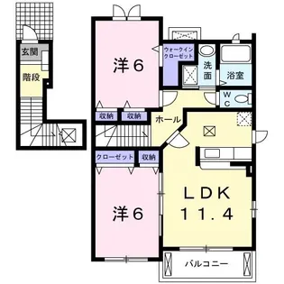2LDKの間取り画像