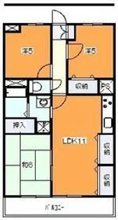 レジダンスボヌール籠原【1階】の間取り