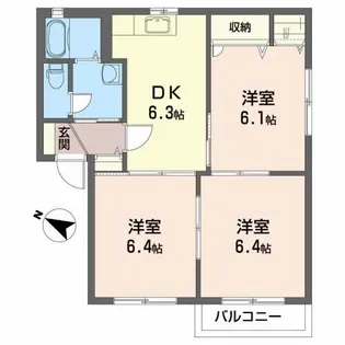ハーモニーIIA【1階】の間取り