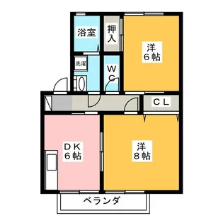 スカイハイツ C【2階】の間取り