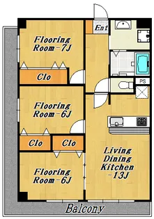 グロリア参番館【6階】の間取り