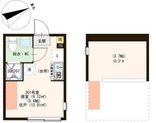 ヴェローナ平井【2階】の間取り