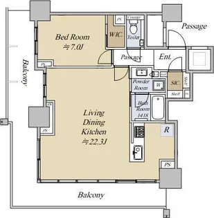 ベイシティタワーズ神戸EAST【13階】の間取り