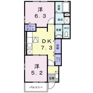 サニークレメントA【1階】の間取り