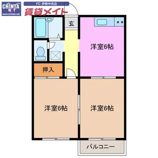 ウッディーベルA棟【1階】の間取り