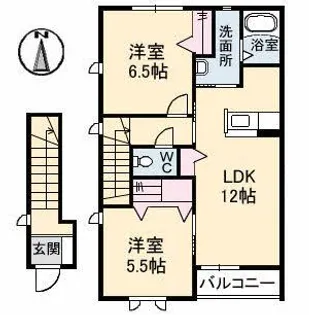 T.H.サルーテ A棟【2階】の間取り