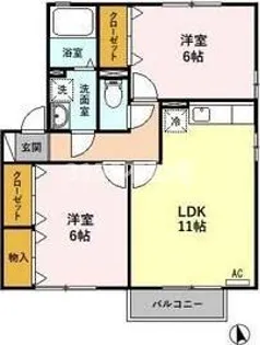 リオグランデ B【2階】の間取り